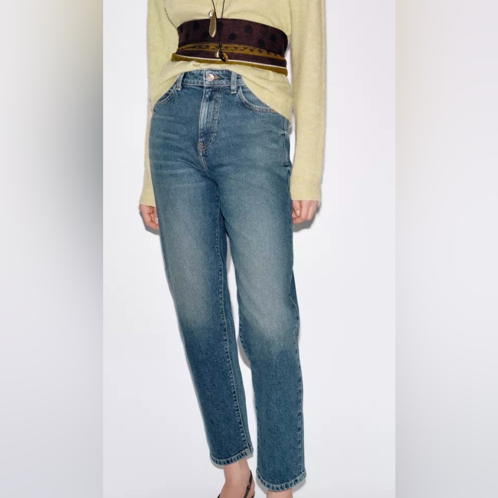 NWT Zara High-Rise Ankle Length Classic Mom fit Jeans
